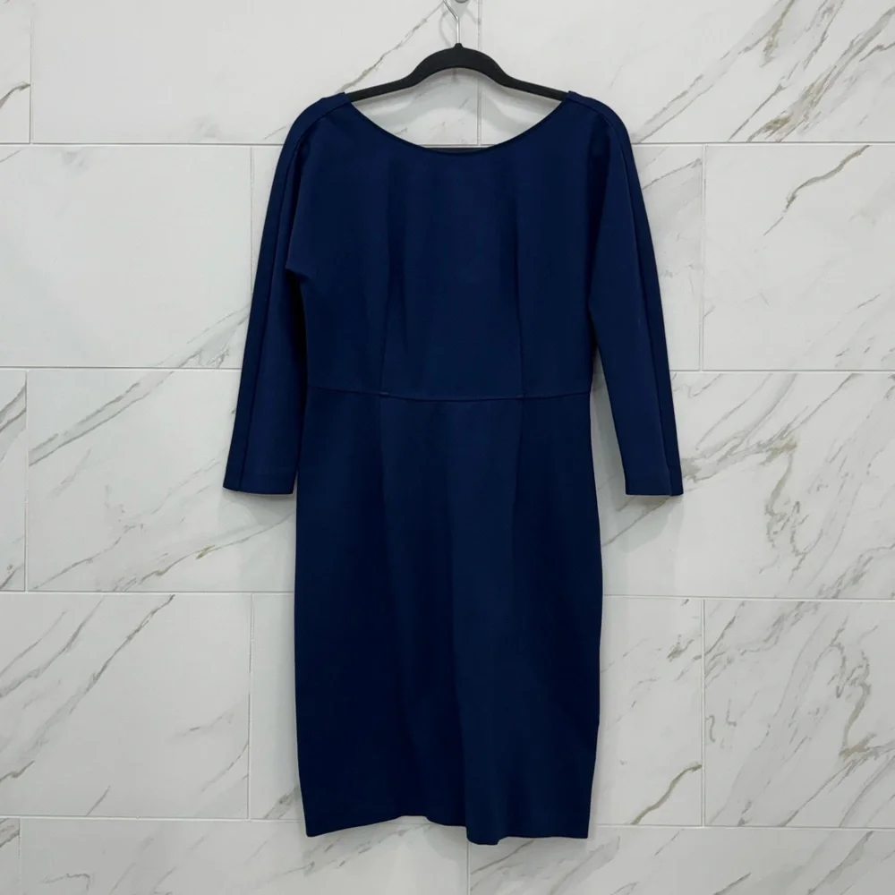 Piazza Sempione - Navy Long Sleeve V-Back Dress - Picture 10 of 11